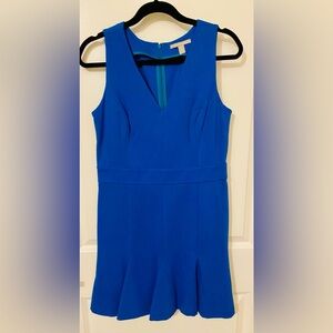 Banana Republic Stretch Ponte Bright Teal V-Neck Dress New w/out Tags Size 10P